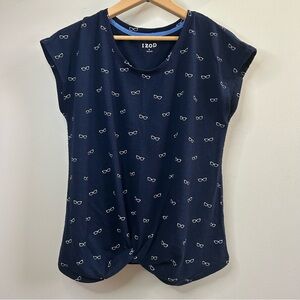 Izod Dark Blue Tee with Glasses Pattern